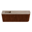 Mondiaz JOYA-DLUX 111.6cm meuble de salle de bains - arrondi droit couleur Ruby - Vasque FAYE position Gauche 1 trou de robinet couleur Saba. SW1425625
