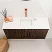 Mondiaz JOYA 80cm meuble de salle de bains WC - couleur Walnut - Vasque FAYE position Milieu Sans trou de robinet couleur Talc SW1421260