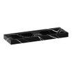 BRAUER Coral wastafel - 140x46x10cm - 2 wasbakken - 2 kraangaten - composiet - marmerlook - Nero Marquina SW721049