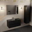 Mondiaz AIVY Ensemble de meuble - 100x45x50cm - 1 trou de robinet - 1 vasque Urban Solid surface - Centre - 2 tiroirs - avec miroir - MDF Urban SW892465