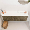 Mondiaz JOYA 111.6cm toiletmeubel - ronding links kleur Dusk - Wastafel FAYE positie Rechts 1 kraangat kleur Talc. SW1421627