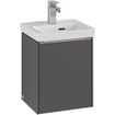 Villeroy & boch subway 3.0 meuble sous lavabo 40x40x30cm avec 1 porte à fermeture douce à gauche avec poignée en aluminium brillant aggloméré blanc brillant SW701602