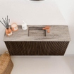 Mondiaz JOYA-DLUX Meuble de salle de bains 80cm - couleur Walnut - Vasque FAYE position Milieu 1 trou de robinet couleur Oza. SW1424562
