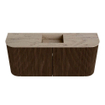 Mondiaz JOYA-DLUX Meuble de salle de bains 93.2cm - arrondis gauche et droite couleur Noyer - Vasque FAYE position Milieu 1 trou de robinet couleur Arena SW1424395