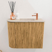 Mondiaz JOYA-DLUX 51.6cm toiletmeubel - ronding links kleur Oak - Wastafel FAYE positie Rechts 1 kraangat kleur Frappe. SW1421906