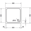 Duravit D-code douchebak 90x90x8.5cm vierkant acryl wit 0295836