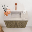 Mondiaz JOYA-DLUX 50cm toiletmeubel - kleur Dusk - Wastafel FAYE positie Midden Zonder kraangat kleur Glace. SW1423132