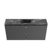 MONDIAZ TURE-DLUX Meuble toilette - 100cm - Dark Grey - EDEN - vasque Lava - position centrale - sans trou de robinet SW1103796