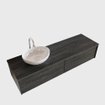 ENSEMBLE DE MEUBLE MONDIAZ LUSH - 150cm - 2 tiroirs - lavabo BARCO - vasque à gauche - 1 trou de robinet - anthracite SW409637