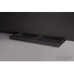Forzalaqua Bellezza Doppio wastafel 160.5x51.9x9cm Rechthoek 0 kraangaten 2 wasbakken Natuursteen Hardsteen gezoet SW369832