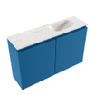 MONDIAZ TURE-DLUX Meuble toilette - 80cm - Jeans - EDEN - vasque Ostra - position droite - 1 trou de robinet SW1104871