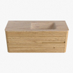 Mondiaz CIRO-DLUX Badkamermeubelset - 120x45x50cm - Solid surface wastafel Saba - 1 wasbak Rechts - zonder kraangaten - 2 lades - Oak SW1531174