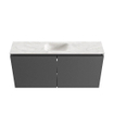 MONDIAZ TURE-DLUX Meuble toilette - 100cm - Dark Grey - EDEN - vasque Ostra - position centrale - sans trou de robinet SW1104829