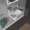 Duravit ME by Starck lave-mains 45x32cm avec 1 trou de robinet avec trop-plein avec WonderGliss blanc SW84162