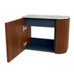 Mondiaz JOYA-DLUX 51.6cm toiletmeubel - ronding rechts kleur Ruby - Wastafel FAYE positie Links Zonder kraangat kleur Glace. SW1423551
