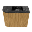 Mondiaz JOYA-DLUX Meuble de toilette 51,6 cm - arrondi gauche couleur Chêne - Vasque FAYE position Droite Sans trou de robinet couleur Lava SW1422079