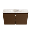 MONDIAZ TURE-DLUX Meuble de toilettes 80 cm Rust. EDEN lavabo Frappe position milieu. Avec 1 trou de robinet. SW1102968