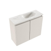 MONDIAZ TURE-DLUX Meuble toilette - 60cm - Linen - EDEN - vasque Ostra - position droite - sans trou de robinet SW1104911