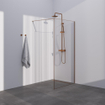 Brauer Season Douche à l'italienne - 90x200cm - verre clair avec cadre - Cuivre SW1039034