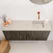 Mondiaz JOYA-DLUX 90cm toiletmeubel - kleur Shadow - Wastafel FAYE positie Rechts Zonder kraangat kleur Opalo. SW1422928