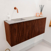 Mondiaz JOYA-DLUX 90cm meuble de toilette - couleur Ruby - Vasque FAYE position Gauche Sans trou de robinet couleur Glace. SW1423548