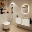 MONDIAZ TURE-DLUX 100cm toiletmeubel Talc. EDEN wastafel Opalo positie rechts. Zonder kraangat. SW1104167
