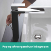 Hansgrohe Vernis wastafelkraan 110 highriser met waste chroom SW651942