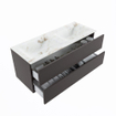MONDIAZ VICA-DLUX Ensemble meuble de salle de bains - 120cm - meuble bas dark grey - 2 tiroirs - lavabo encastré cloud double - 2 trous de robinet - version haute 60cm - frape SW1088829