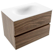 Mondiaz VICA badkameronderkast - 70cm - 2 lades - Moon wastafel Talc - zonder kraangat - Mocha SW1187260