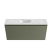 MONDIAZ TURE-DLUX Meuble toilette - 100cm - Army - EDEN - vasque Opalo - position centrale - sans trou de robinet SW1104246