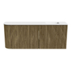 Mondiaz JOYA 101.6cm meuble de salle de bains - arrondi gauche couleur Dusk - Vasque FAYE position Droite 1 trou de robinet couleur Talc. SW1421599