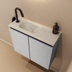 MONDIAZ TURE-DLUX Meuble toilette - 60cm - Plata - EDEN - vasque Opalo - position gauche - 1 trou de robinet SW1104470