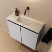 MONDIAZ TURE-DLUX Meuble toilette - 60cm - Plata - EDEN - vasque Ostra - position centrale - sans trou de robinet SW1104995