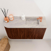Mondiaz JOYA-DLUX 71.6cm toiletmeubel - ronding links kleur Ruby - Wastafel FAYE positie Rechts 1 kraangat kleur Glace. SW1423565