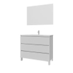 Saniclass Chaci PLUS Badkamermeubelset - 100x86x46cm - keramische wastafel wit - 1 wasbak - 1 kraangat - 3 lades - rechthoekige spiegel - mat wit SW926301