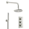 Crosswater MPRO Regendoucheset Inbouw - hoofddouche 20cm - 2 functies - 3 knoppen - wandarm 33cm - staafhanddouche 1 stand - rvs geborsteld SHOW26224