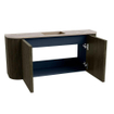 Mondiaz JOYA-DLUX 93.2cm toiletmeubel - ronding links en rechts kleur Shadow - Wastafel FAYE positie Midden Zonder kraangat kleur Arena. SW1424850