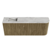 Mondiaz JOYA-DLUX 111.6cm toiletmeubel - ronding rechts kleur Dusk - Wastafel FAYE positie Links 1 kraangat kleur Glace. SW1423189