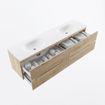 Mondiaz VICA Badkamermeubelset - 180x50x45cm - 4 lades - Wastafel talc - dubbele wasbak - zonder kraangat - Washed Oak SW961728
