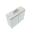 MONDIAZ TURE-DLUX Meuble toilette - 60cm - Greey - EDEN - vasque Glace - position centrale - sans trou de robinet SW1103277