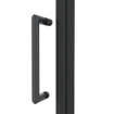 Fortifura Galeria Porte de douche - 200x70cm - 8mm - verre de sécurité - strié - charnières - poignée de porte - Noir mat - Verre clair SW1212541
