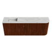 Mondiaz JOYA-DLUX 111.6cm toiletmeubel - ronding rechts kleur Ruby - Wastafel FAYE positie Links Zonder kraangat kleur Opalo. SW1423728