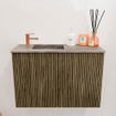 Mondiaz JOYA-DLUX 60cm toiletmeubel - kleur Dusk - Wastafel FAYE positie Links 1 kraangat kleur Oza. SW1425964