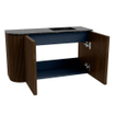 Mondiaz JOYA-DLUX Meuble de salle de bains 71,6cm - arrondi gauche couleur Noyer - Vasque FAYE position Droite 1 trou de robinet couleur Lava. SW1422464