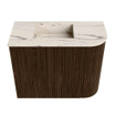 Mondiaz JOYA-DLUX Meuble de toilette 51,6cm - arrondi droit couleur Noyer - Lavabo FAYE position Gauche 1 trou de robinet couleur Nata. SW1424517
