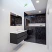 MONDIAZ VICA Ensemble de meuble salle de bain - 120cm - 2 tiroirs - lavabo Denia central - 1 trou de robinet - céramique gris foncé SW409841