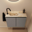 MONDIAZ TURE-DLUX 60cm toiletmeubel Smoke. EDEN wastafel Frappe positie links. Met 1 kraangat. SW1103066