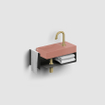 Clou Vale Open Kast - 46x19x18.5cm - rechts - met handdoekhouder - zwart SW928522