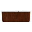 Mondiaz JOYA-DLUX Meuble de salle de bains 113,2cm - arrondis gauche et droite couleur Ruby - Vasque FAYE position Milieu Sans trou de robinet couleur Glace SW1423593