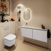 MONDIAZ TURE-DLUX Meuble toilette - 120cm - Cale - EDEN - vasque Ostra - position gauche - sans trou de robinet SW1104769
